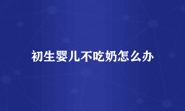 初生婴儿不吃奶怎么办