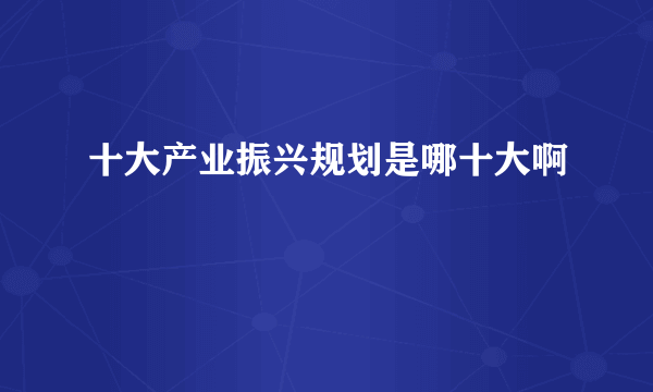十大产业振兴规划是哪十大啊
