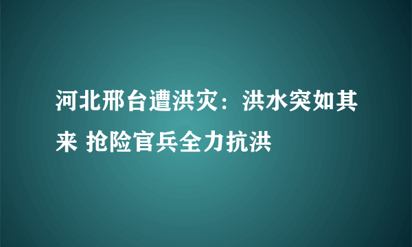 河北邢台遭洪灾：洪水突如其来 抢险官兵全力抗洪