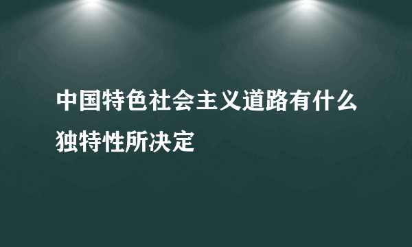 中国特色社会主义道路有什么独特性所决定