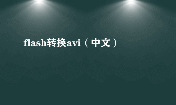 flash转换avi（中文）