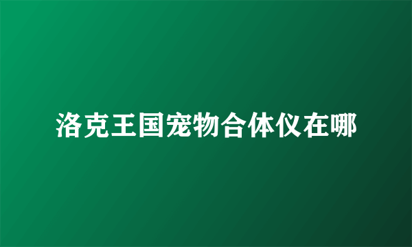 洛克王国宠物合体仪在哪