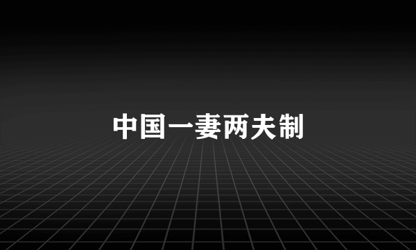 中国一妻两夫制