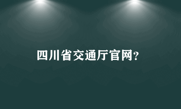 四川省交通厅官网？