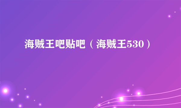 海贼王吧贴吧（海贼王530）