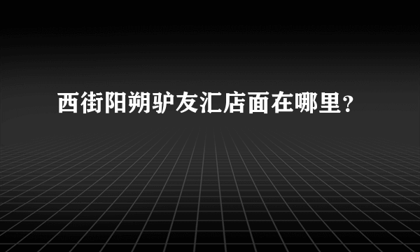 西街阳朔驴友汇店面在哪里？