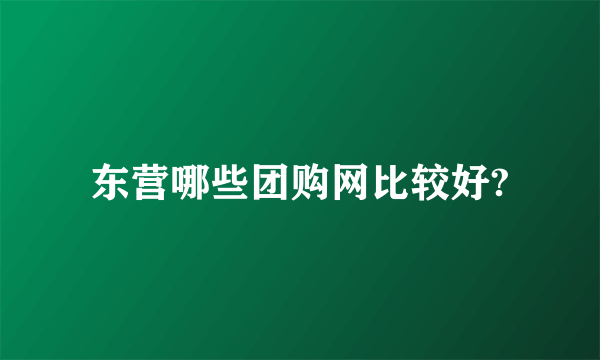 东营哪些团购网比较好?