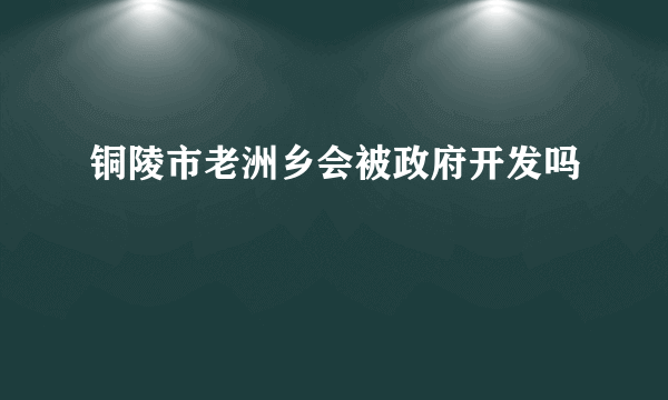 铜陵市老洲乡会被政府开发吗