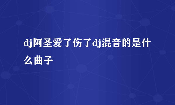 dj阿圣爱了伤了dj混音的是什么曲子