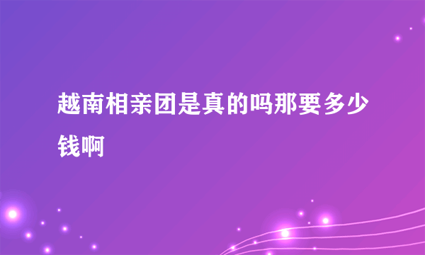越南相亲团是真的吗那要多少钱啊