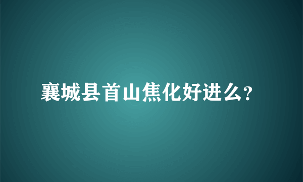襄城县首山焦化好进么？