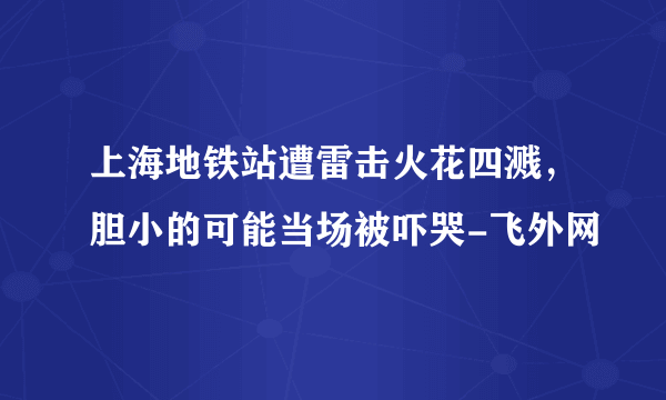 上海地铁站遭雷击火花四溅，胆小的可能当场被吓哭-飞外网