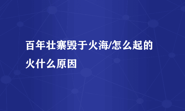 百年壮寨毁于火海/怎么起的火什么原因