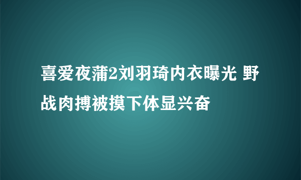 喜爱夜蒲2刘羽琦内衣曝光 野战肉搏被摸下体显兴奋