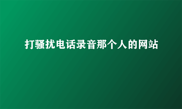 打骚扰电话录音那个人的网站