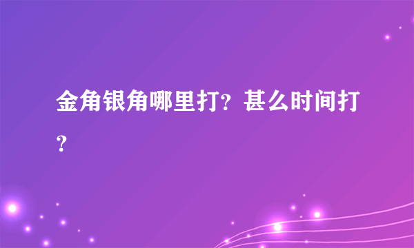 金角银角哪里打？甚么时间打？