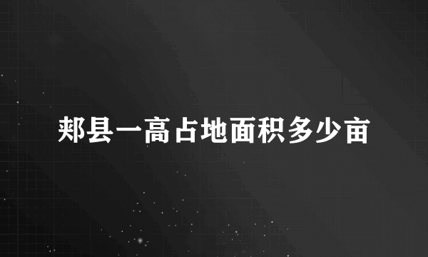 郏县一高占地面积多少亩
