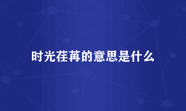 时光荏苒的意思是什么