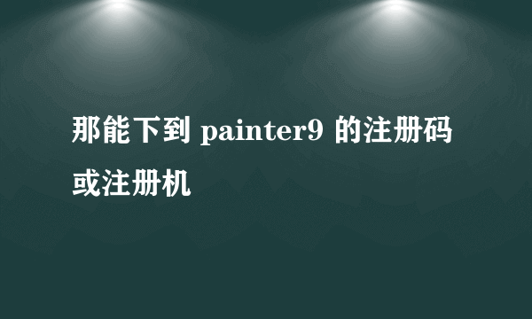 那能下到 painter9 的注册码 或注册机