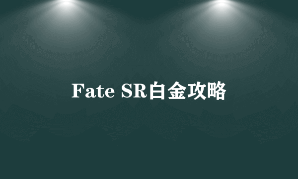 Fate SR白金攻略