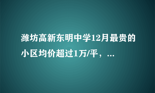 潍坊高新东明中学12月最贵的小区均价超过1万/平，均价8136元/平