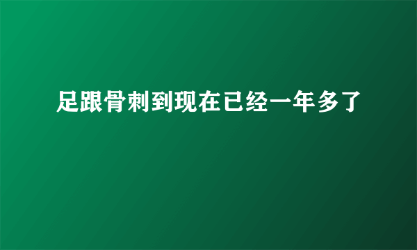足跟骨刺到现在已经一年多了