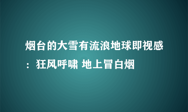 烟台的大雪有流浪地球即视感：狂风呼啸 地上冒白烟