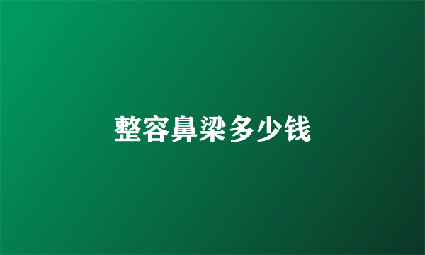整容鼻梁多少钱