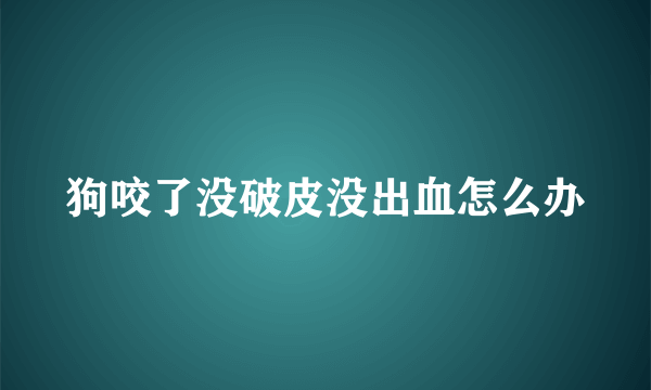 狗咬了没破皮没出血怎么办