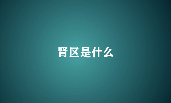 肾区是什么
