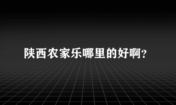 陕西农家乐哪里的好啊？