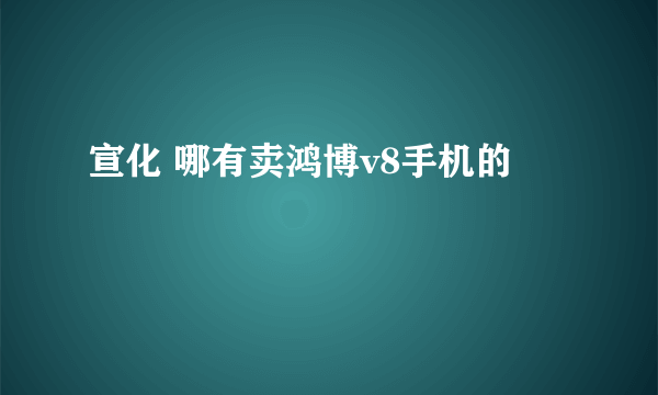宣化 哪有卖鸿博v8手机的