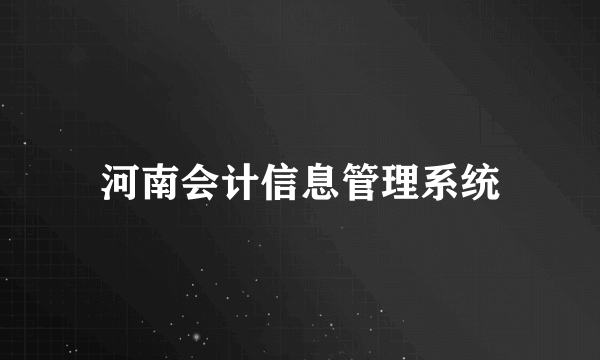 河南会计信息管理系统