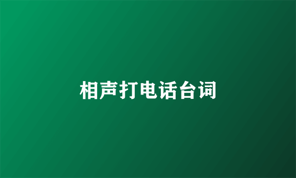 相声打电话台词