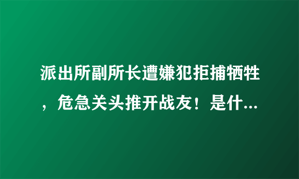 派出所副所长遭嫌犯拒捕牺牲，危急关头推开战友！是什么让其奋不顾身？