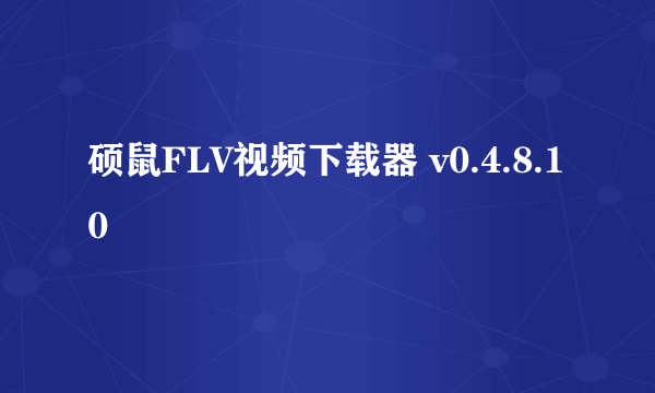 硕鼠FLV视频下载器 v0.4.8.10