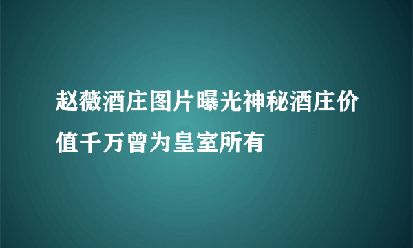 赵薇酒庄图片曝光神秘酒庄价值千万曾为皇室所有