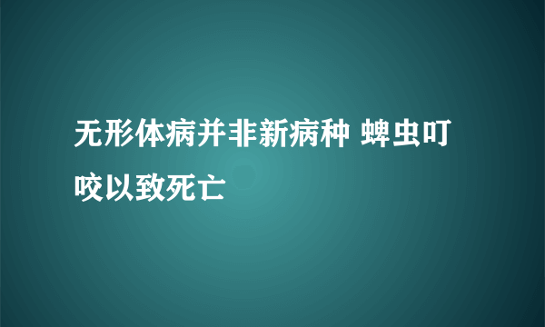 无形体病并非新病种 蜱虫叮咬以致死亡