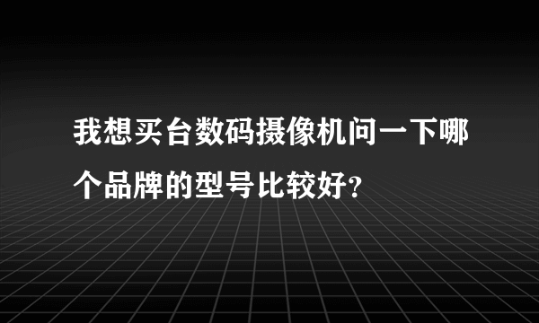 我想买台数码摄像机问一下哪个品牌的型号比较好？