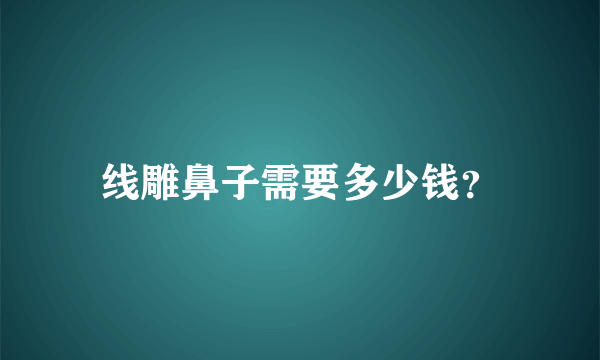 线雕鼻子需要多少钱？
