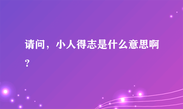 请问，小人得志是什么意思啊？