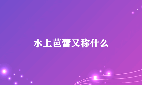 水上芭蕾又称什么