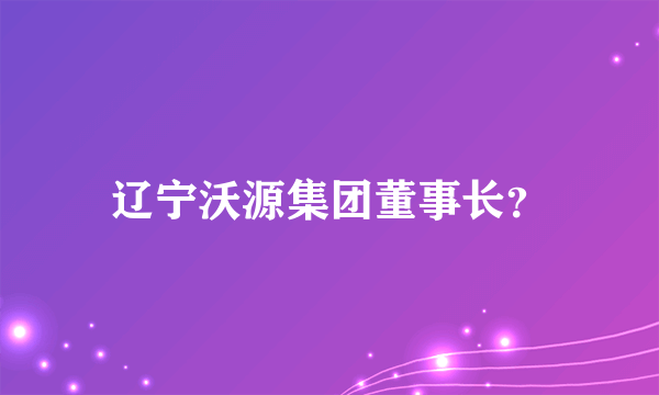 辽宁沃源集团董事长？