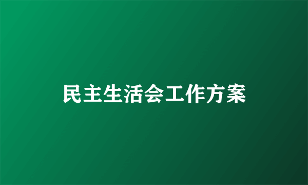 民主生活会工作方案