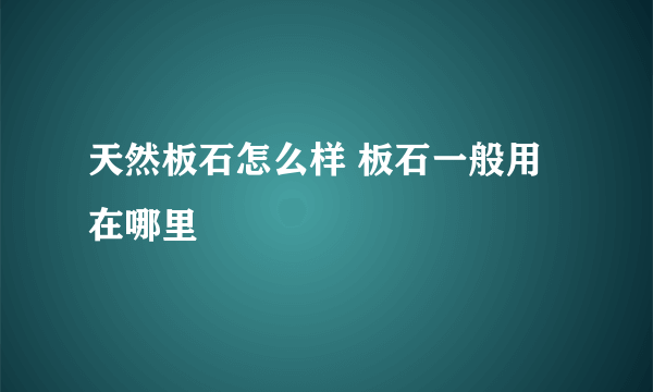 天然板石怎么样 板石一般用在哪里