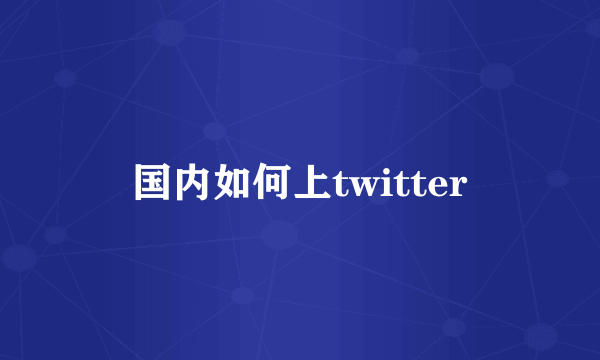 国内如何上twitter