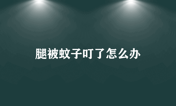 腿被蚊子叮了怎么办