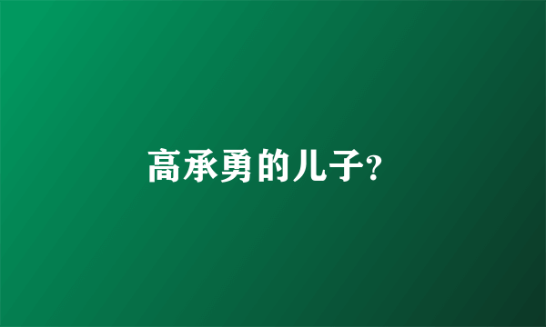 高承勇的儿子？