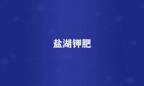 盐湖钾肥