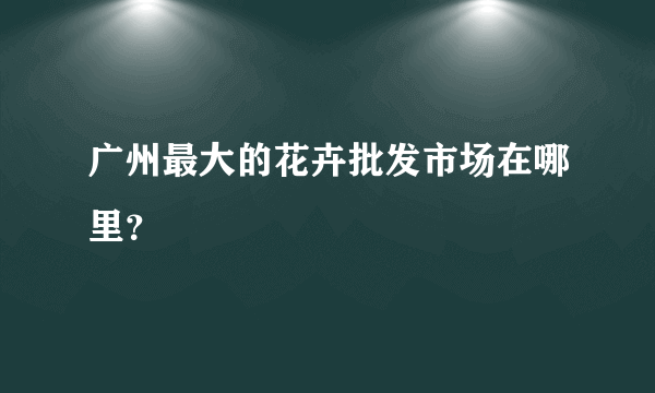 广州最大的花卉批发市场在哪里？
